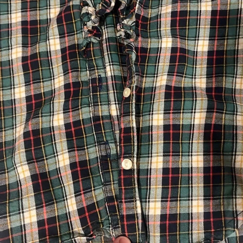 Ralph Lauren Ruffle Plaid top